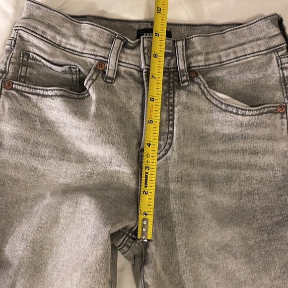 Express skinny stretch jeans , petite,mid-rise charcoal grey size 0. - Picture 4 of 7